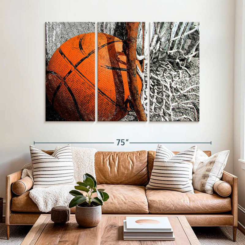 Ballon de basketball orange Sirci, H 42 po x l 65 po