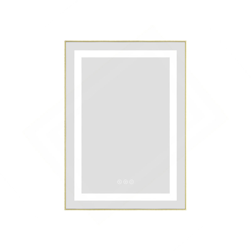 Miroir de salle de bain 20 po x 28 po à DEL avec façade et rétroéclairage, miroir de meuble-lavabo mural avec cadre en aluminium, antibuée, mémoire, 3 couleurs, gradation continue