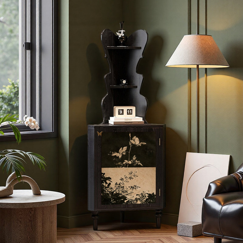 Multi-functional living room corner cabinet