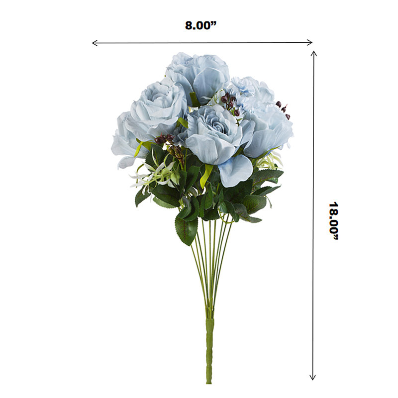 Mélange de roses et de buissons, Bleu