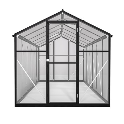 Rust- Aluminum Alloy Greenhouse With Lockable Door & Temperature-Regulating Windows For Garden, Backyard, Protected Plant Security In