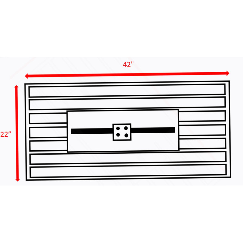 Foyer rectangulaire en métal 42 po, Gris