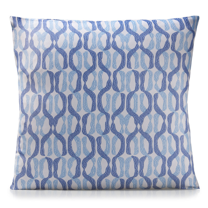 Cloe Geometric Square Throw Pillow Cover, Blue