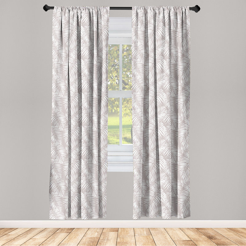 Semi Sheer Curtain Pair, 56" W x 95" L, Warm Taupe/White