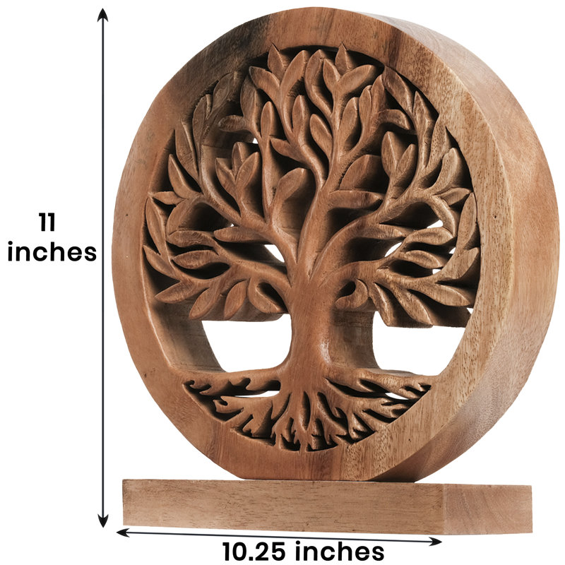 Triana Wooden Tree of Life Handmade Sculpture Unique Wooden Art for Living Room Shelf and Table Top Decor