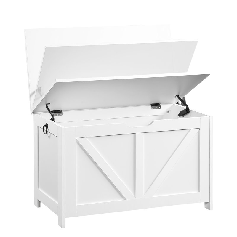 Storage Chest With White Color, Classic Design, Heavy - Duty Hinges, Versatile Use In Bedroom Retro Box Organizer, Storage, U Shaped Pull, Structure, Suitable For Entryway