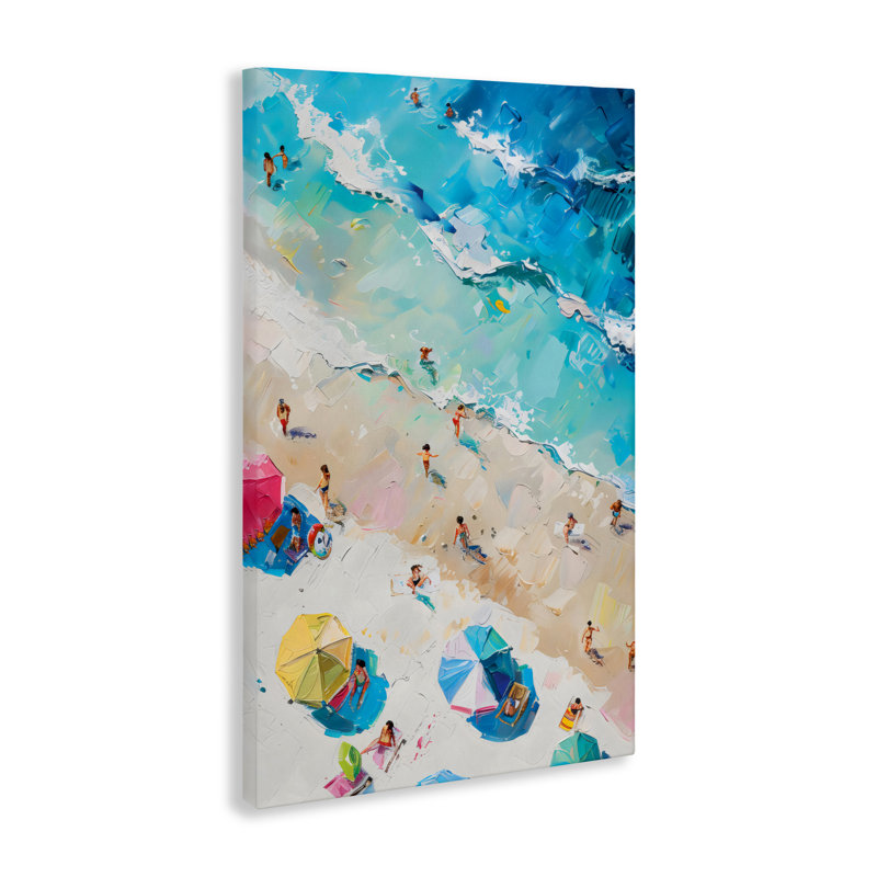 «Family Beach Fun Day», toile par LSR Design Studio, H 24 po x l 16 po
