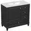 Meuble-lavabo avec lavabo, 3 tiroirs et tablettes de porte-238923783