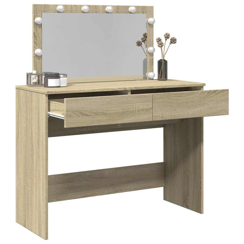 Dressing Table With LED 100X40x130 Cm, Sonoma Oak