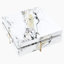 Modern Square Marble Textured Coffee Table With 4 Drawers And Suspended Base, White, 43.3"