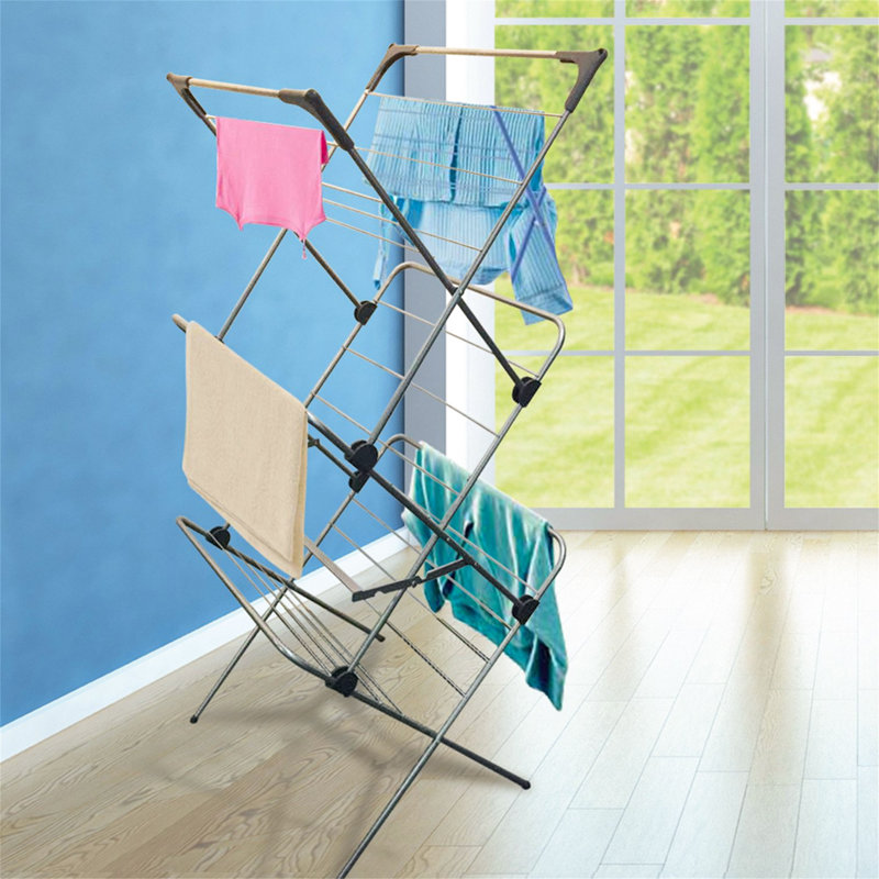 Foldable Standard Drying Rack, 143" H x 61.5" W x 54" D