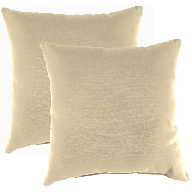 Sunbrella Outdoor Throw Pillow, Canvas Antique Beige