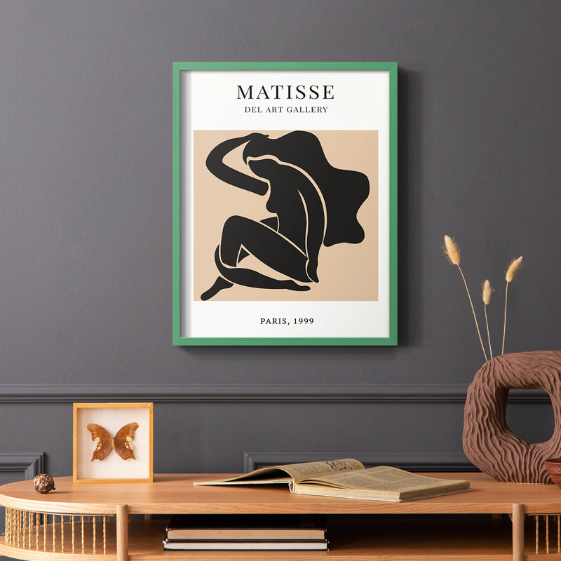 Matisse Cxx, reproduction encadrée - bois massif, Vert, H 10 po x l 8 po