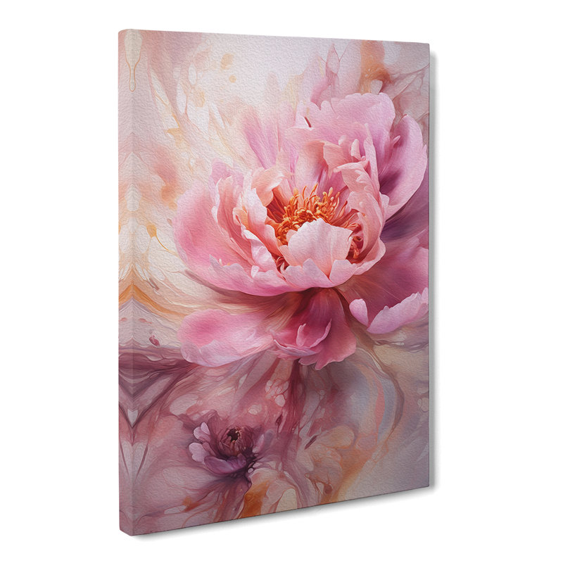 Peony Flower Abstract - Wrapped Canvas, 50cm H x 35cm W x 3cm D