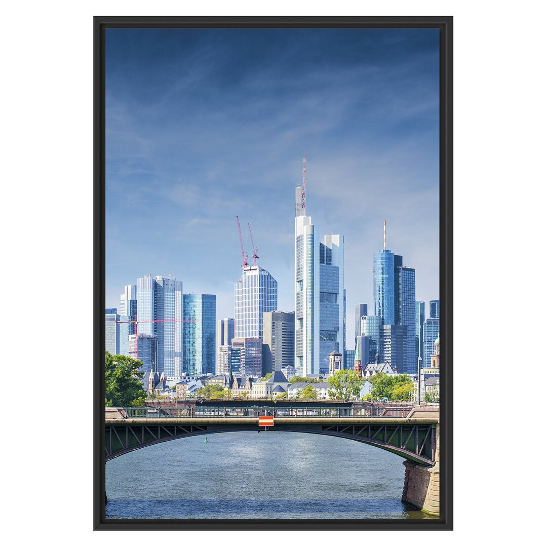 Gerahmtes Wandbild Skyline von Frankfurt am Main