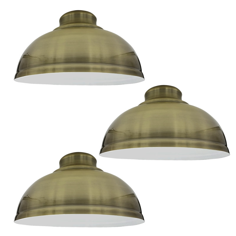 Trabelsi 17cm H Metal Dome Lamp Shade, Green Brass