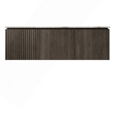 Armoire 48 po en contreplaqué espresso avec deux portes et un tiroir, sans cuve et sans couvercle, sans couvercle et évier