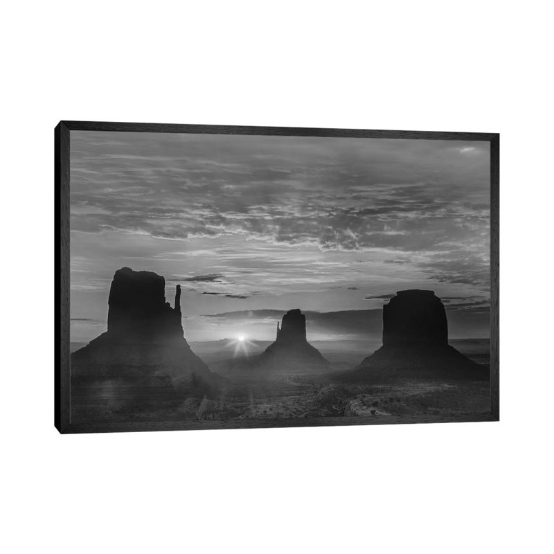The Mittens And Merrick Butte At Sunrise, Monument Valley, Arizona by Tim Fitzharris - Floater Frame Gallery-Wrapped Canvas Giclée on Canvas