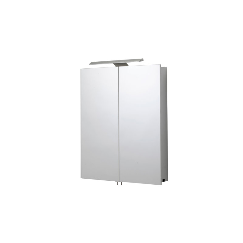 600 mm W 766 mm H Surface Mirrored Bathroom Cabinets 2 Adjustable Shelves with Mirror