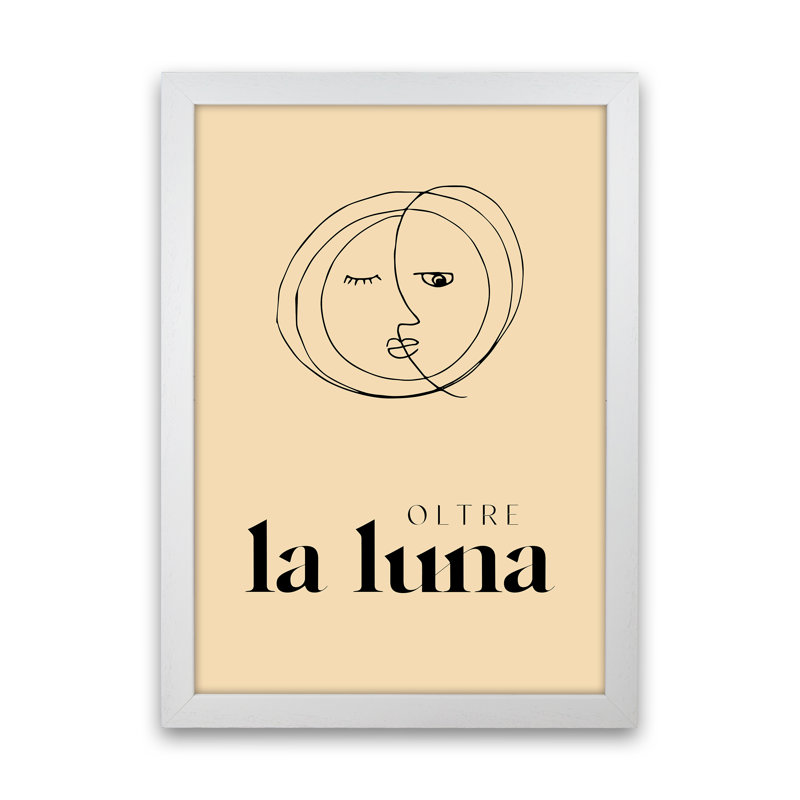 Oltre La Luna 1 Piece Wall Art, 34cm H x 25cm W x 3cm D, White Framed