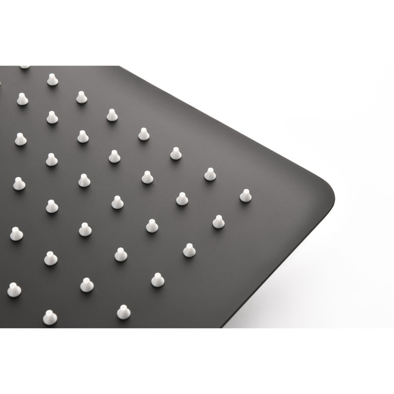 High Matte Black Bathroom Shower Head - Stainless Steel, Water Saving, Self-cleaning Nozzle, Fits Standard Arms Arm Operates Effectively