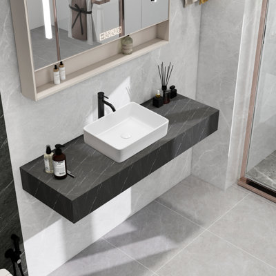 18.9"×14.76" Bathroom Sink Ceramic Rectangular Vessel Sink