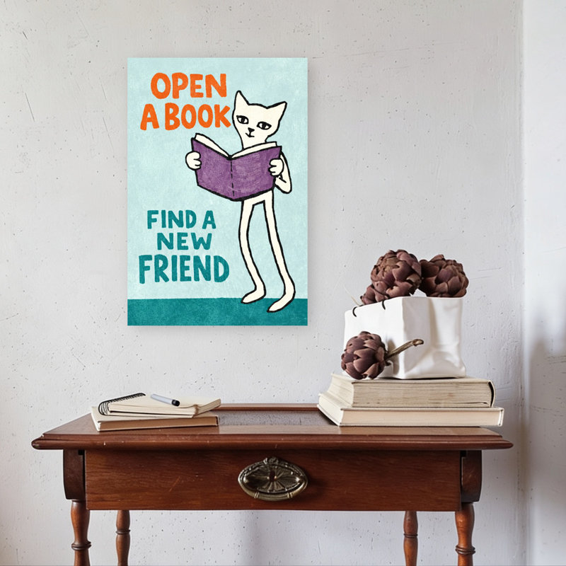 Art mural contemporain chat fantaisiste, H 24 po x l 16 po