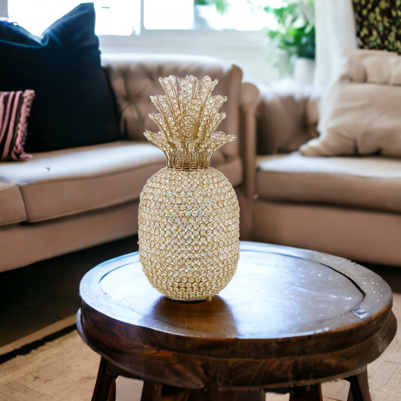 Benfield Glam Bling faux cristal et ananas, Doré, H 23 po x l 10 po x P 10 po