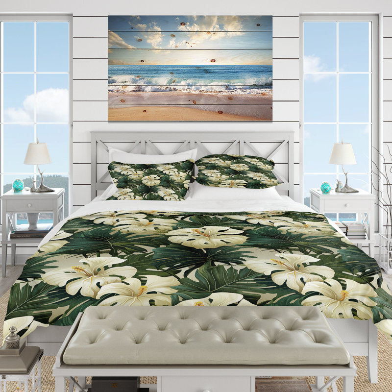 Ensemble de housse de couette Monstera Elegance, Housse de couette pour très grand lit et 2 très