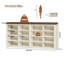 Banc de rangement pour chaussures avec coussin 16 casiers de rangement multifonctionnels pour vestibule, couloir, salon, chambre à coucher-1582865353