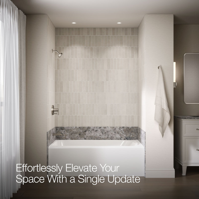Pitch Rite-Temp Bath And Shower Trim Kit With Push-Button Diverter 1.75 Gpm, Brushed Nickel