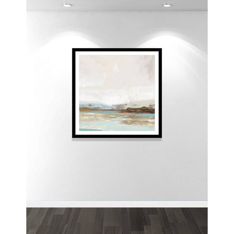 «Vibrance of Blue Print» par Allison Pearce, Cadre noir, H 42,5 po x l 42,5 po