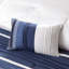Édredon 7 pièces très grand bleu marine, literie traditionnelle en simili soie, rembourré, toutes saisons, bleu marine lavable à la machine, édredon lustré à motif, comprend 2 taies décoratives, 1 place et 1 oreiller