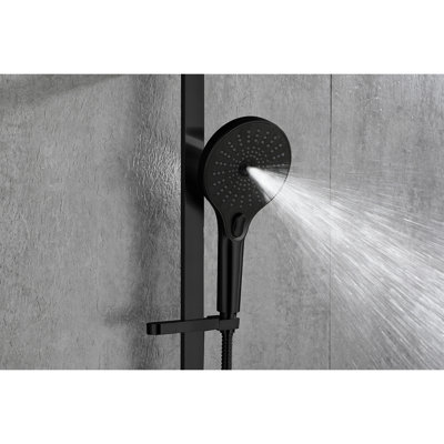 Matte Black Handheld Shower With 28-Inch Slide Bar And 59-Inch Hose, Stainless Steel, Construction For Long-Term Use Shower, Black, Adjustable Head A Thoroughly Clean Bathroom