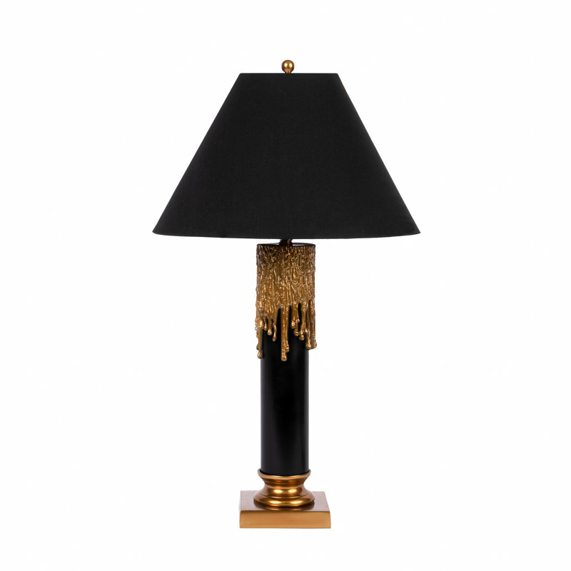 Melted Candle Cylinder Base Table Lamp, Brass