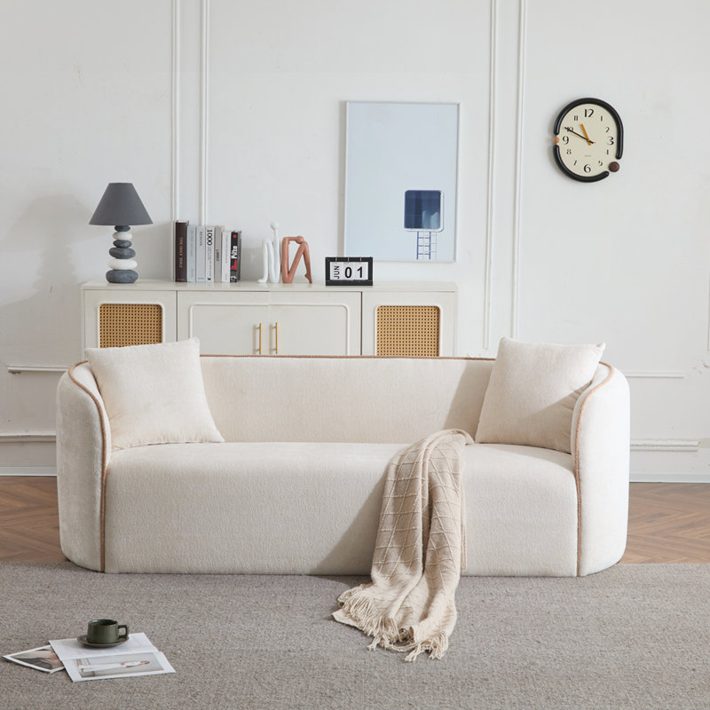 Canapé 82 po courbé 3 places, Beige