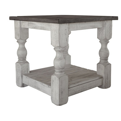 Glenna Solid Wood End Table with Storage