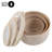 Set of 3 Bowls with Lids - Microwave, Freezer, and Fridge Safe Nesting Mixing Bowls - Eco-Conscious Kitchen Essentials by Classic Cuisine (Beige)-1593760828