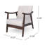 Chaise de style Mid-Century moderne avec revêtement beige et structure d'appoint brun