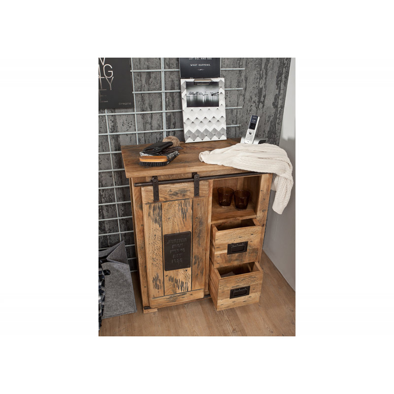 Railway Solid Wood 75cm W 2 - Drawer Chest of Drawers