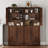 Tall Kitchen Storage Cabinet with 4 Doors – Modern Wooden Sideboard with Adjustable Shelves – Vertical Floor Cupboard for Living Room, Dining Room, Bathroom, Laundry – Wood Grain Finish, Anti-Tip Kit-577140161