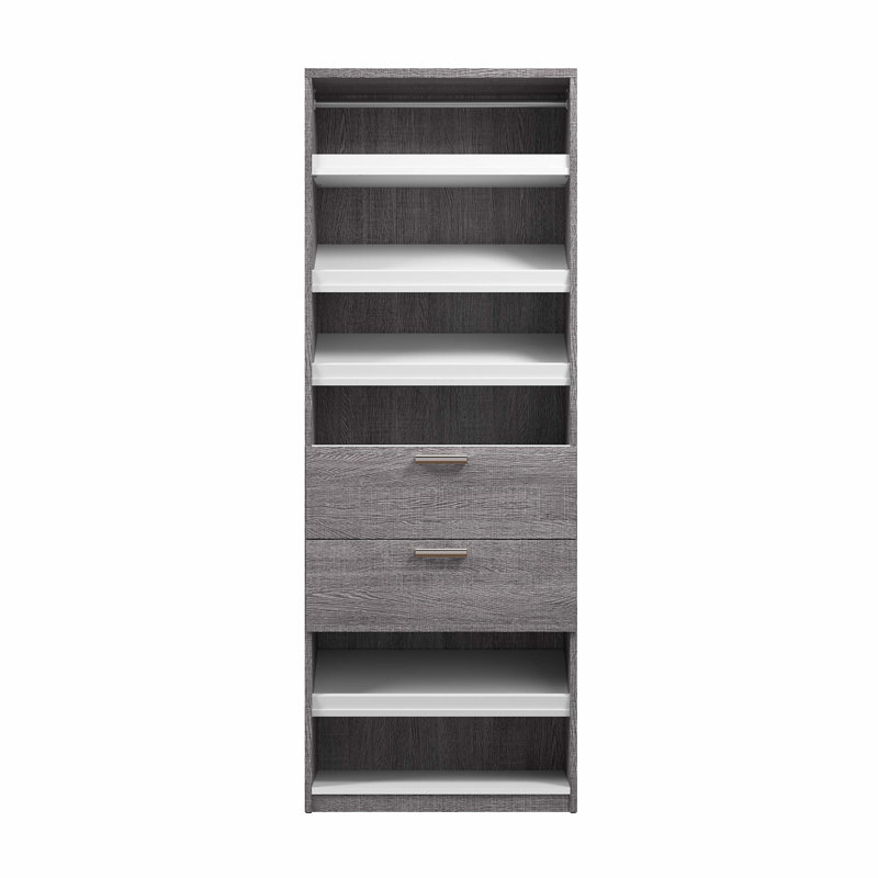Ensembles de rangement pour système de placard Osterman, Écorce gris, H 80 po x l 29,5 po x P 17,5 po