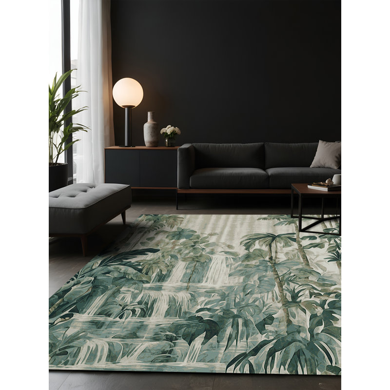 Tapis vert soyeux et moelleux, Rectangle 6 pi x 9 pi