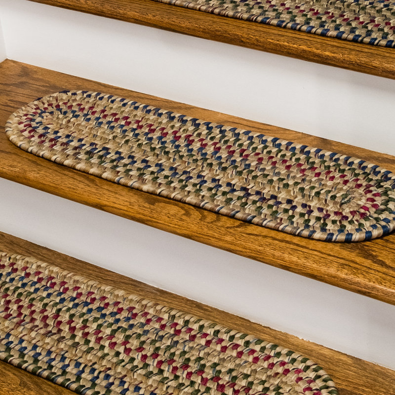 Tapis d'escalier New England Braid - 100% laine, Naturel, 1