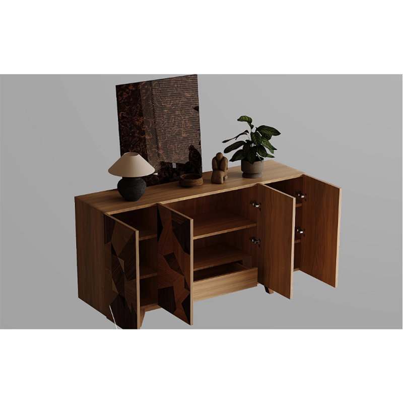 Armoire d'appoint Minimalist Abstract Art, H 35,43 po x l 47,24 po x P 15,75 po