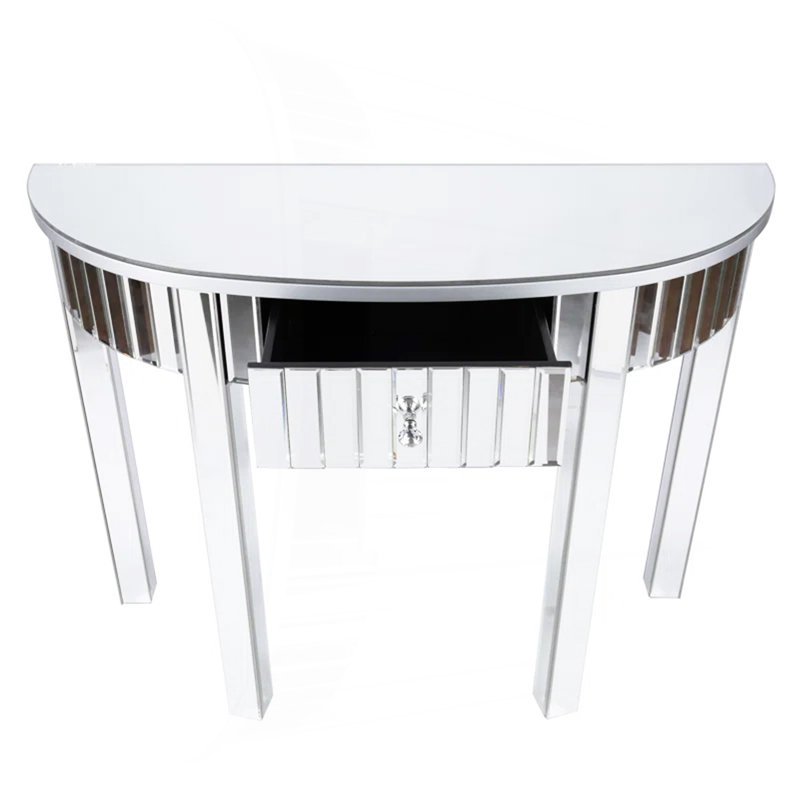Superbe console à miroir avec tiroir, fabrication artisanale exquise, verre HD pour un attrait esthétique et pratique.
