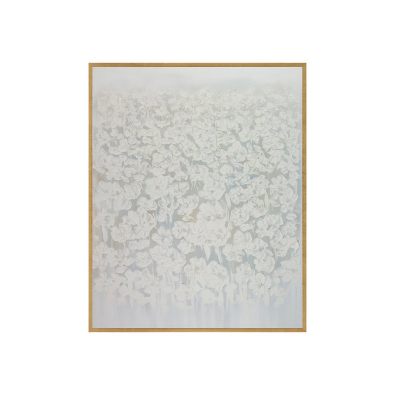 Bouquet de champs - Peinture sur toile, Cadre doré caramel