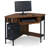Ironcraft Solid + Manufactured Wood Corner Computer Desk in Burnished Mission Oak