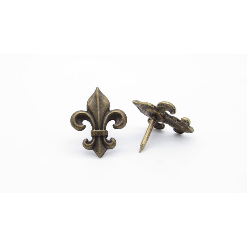 Fleur-De-Lis Clavo, Laiton OX, H 1,25 po x l 1 po x P 1 po