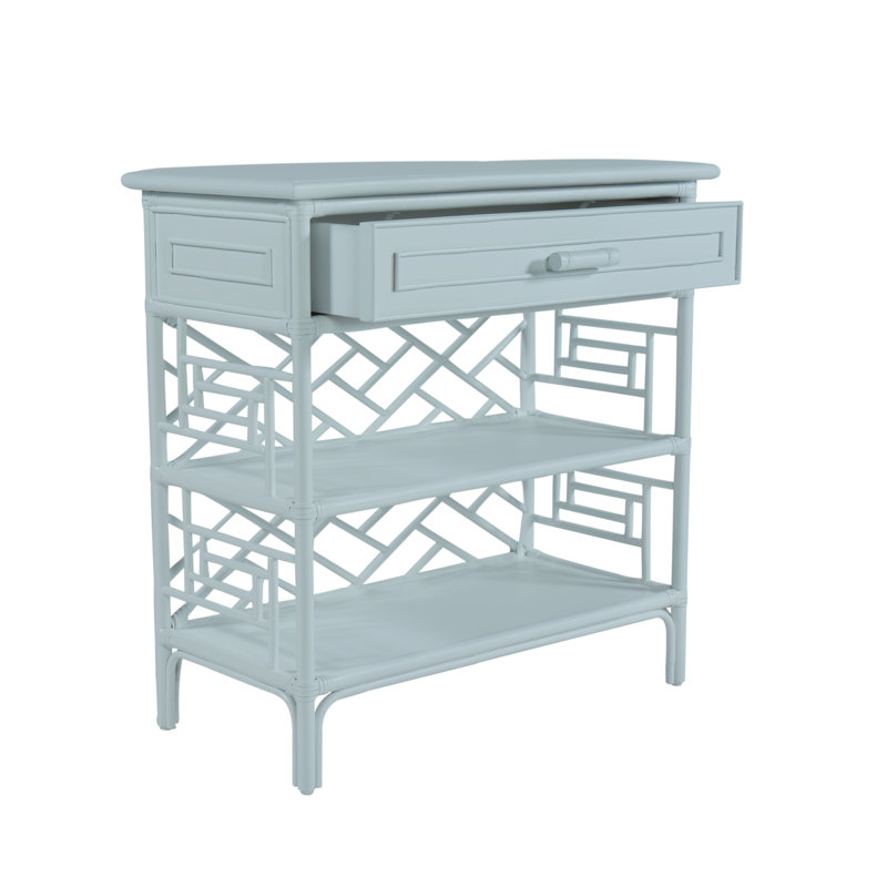 Chippendale End Table, Light Blue
